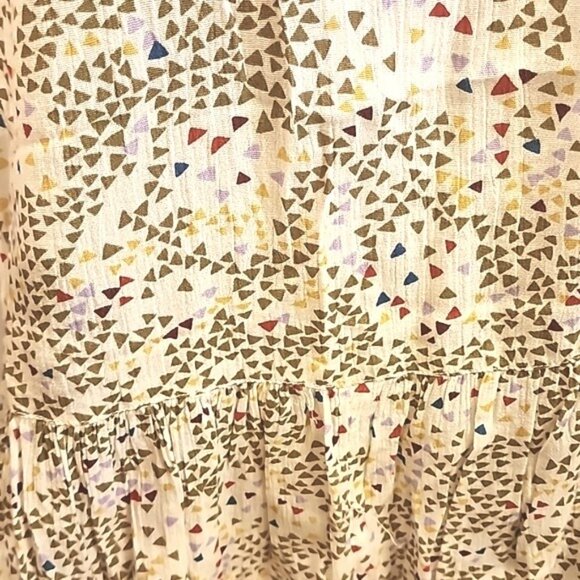 Caslon Flowy Neutral Boho Coastal Feminine Cap-Sleeve Pleated Top Plus Sz. 2X - Picture 5 of 7